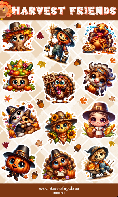 🍁 Harvest Friends Sticker Sheet